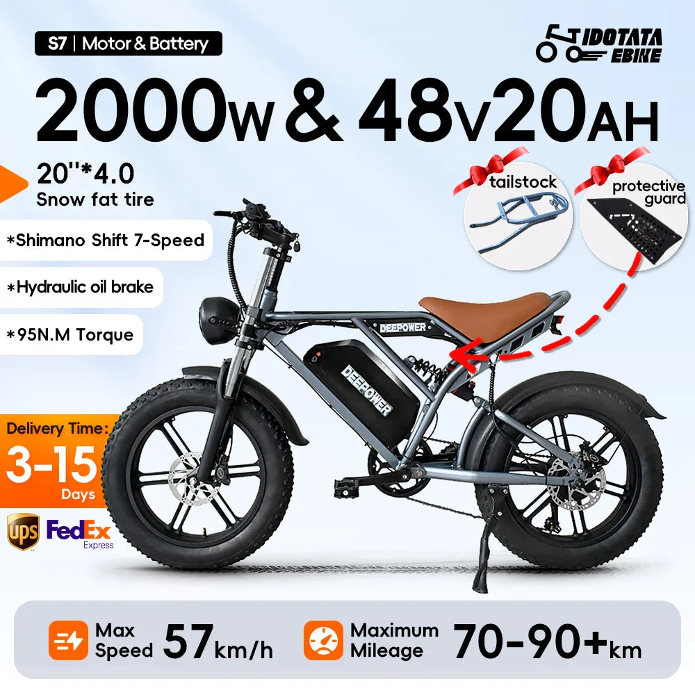 IDOTATA Moped Fat Tire Electric Bike