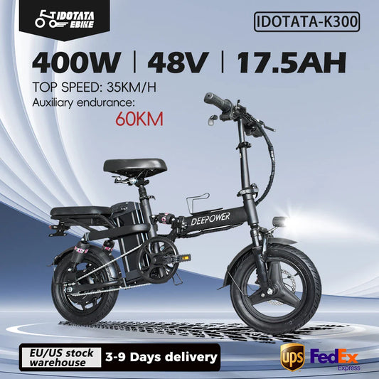 IDOTATA 400W Foldable Electric Bike – 48V Commuter Ride