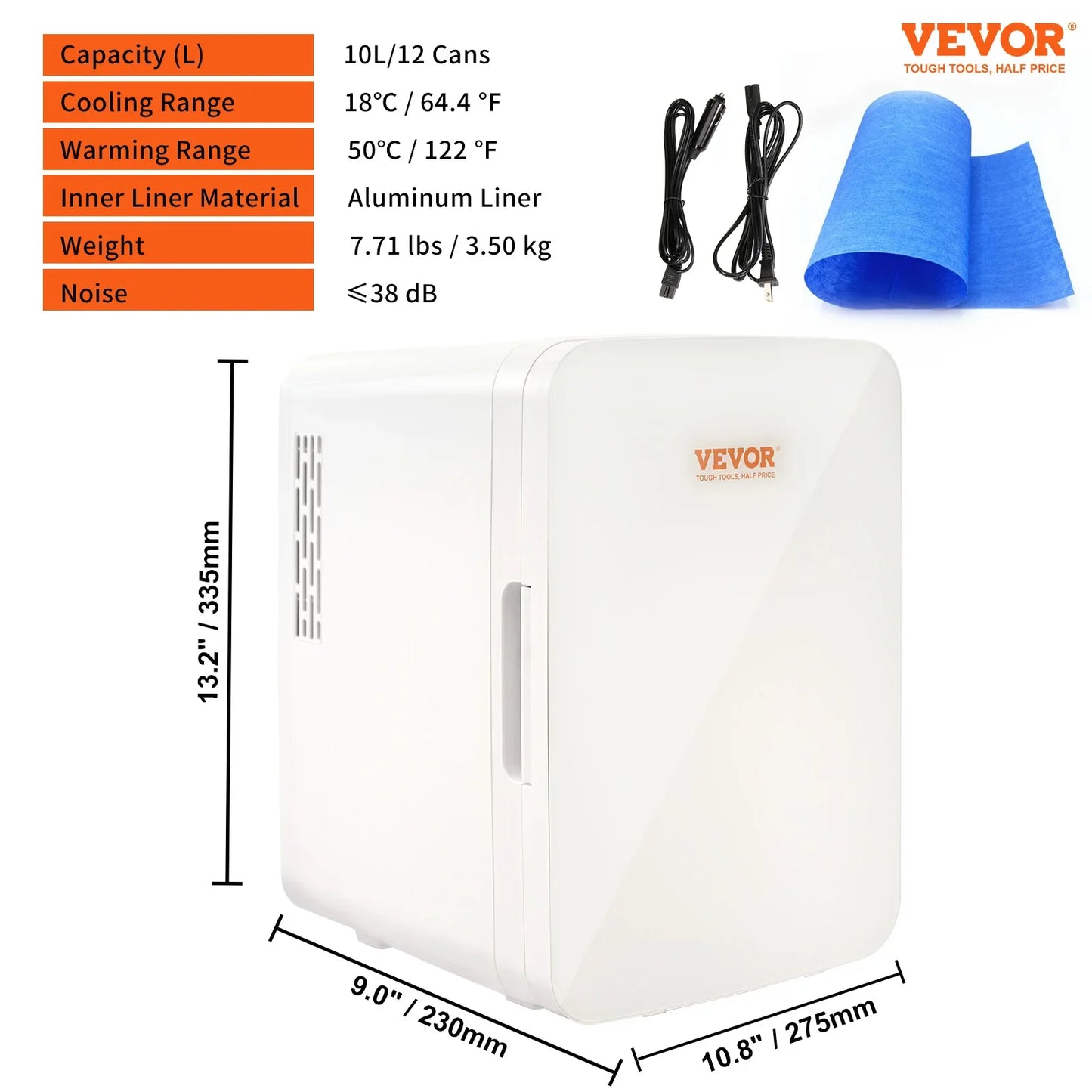 10L VEVOR Mini Refrigerator For Home