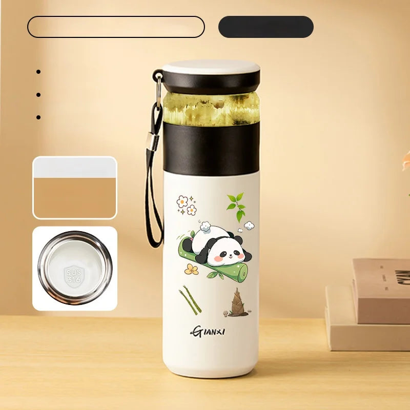 Stainless steel Panda Pattern Water Bottle