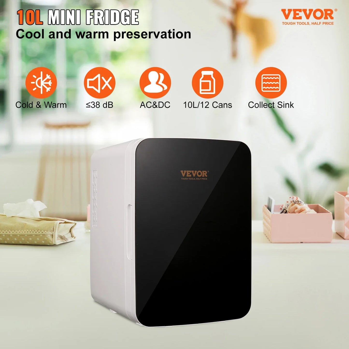 10L VEVOR Mini Refrigerator For Home