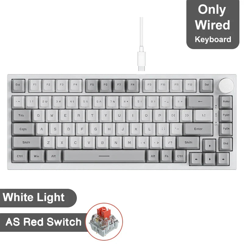 Ajazz AK820/AK820Pro Gaming Mechanical Keyboard Bluetooth 5.1/Wireless/C-Wired Customized Keyboard with Knob Hot Swapping Gasket