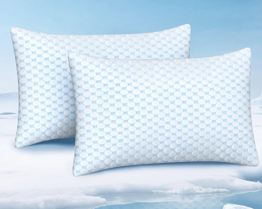 Favocama Cooling Pillow for Sleeping, Shredded Memory Foam Pillows King Size Set of 2, Double Sided Cooling Bed Pillows for Hot Sleepers, Side Back and...
