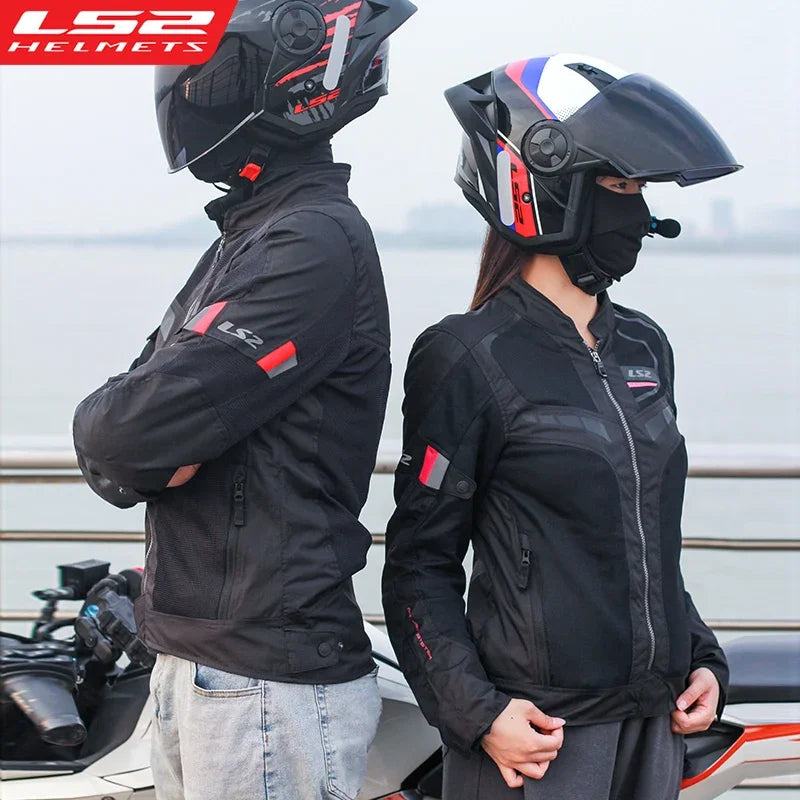 Original LS2 GARDA AIR Motorcycle Jacket Summer Mesh Breathable Motorbike Jacket Men Women CE Anti-Fall Reflective Riding Jacket