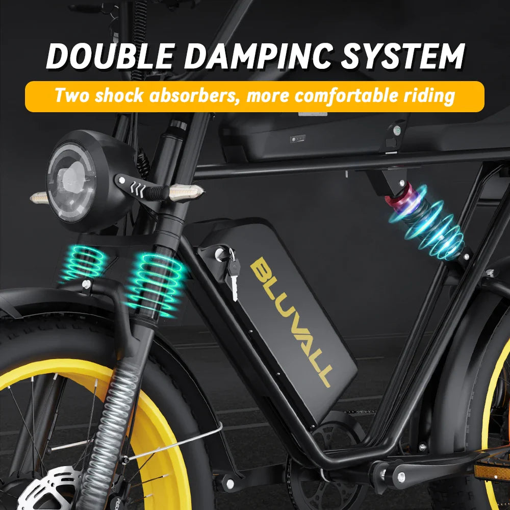 Bluvall K10 Dual Motor Electric Bike – 35MPH, 160 Miles