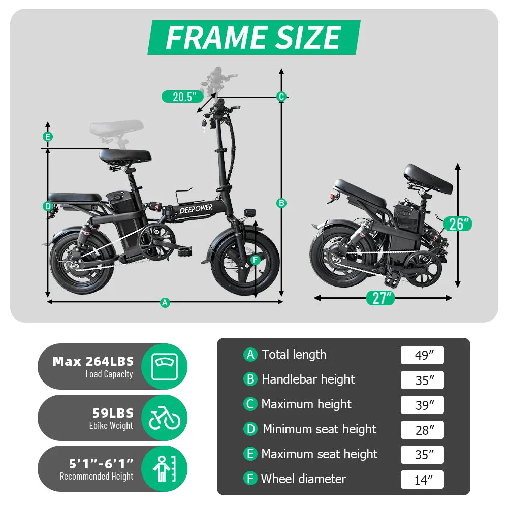 400W Foldable Commuter Electric Bike