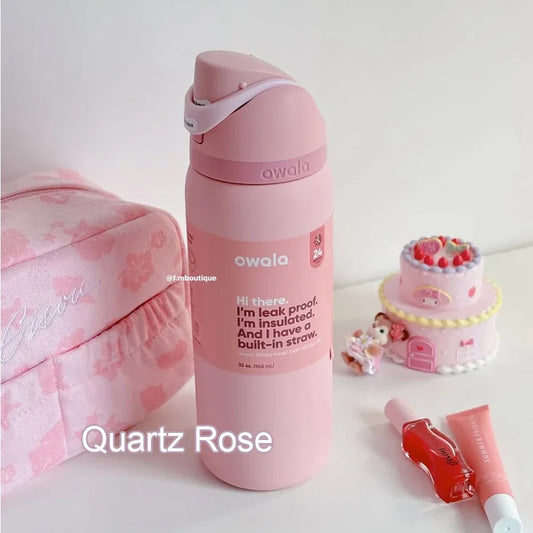 Owala  Insulated Stainless Steel Free Sip Water Bottle - Quarta Rose