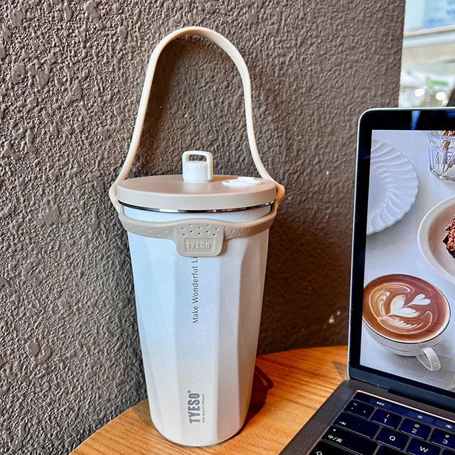 Tyeso Gradient Thermos Cup With Straw