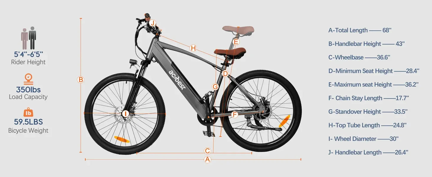 350W Electric Mountain Bike – 26” Tire