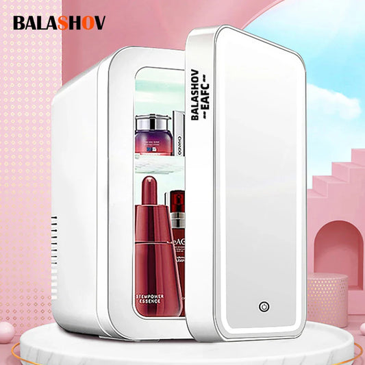 BALASHOV 4L Mini Refrigerator With LED Light Mirror