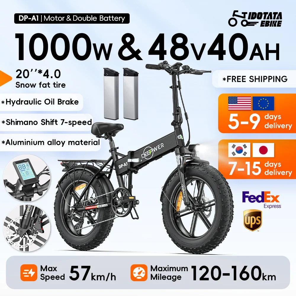 IDOTATA 1000W Folding Electric Bike