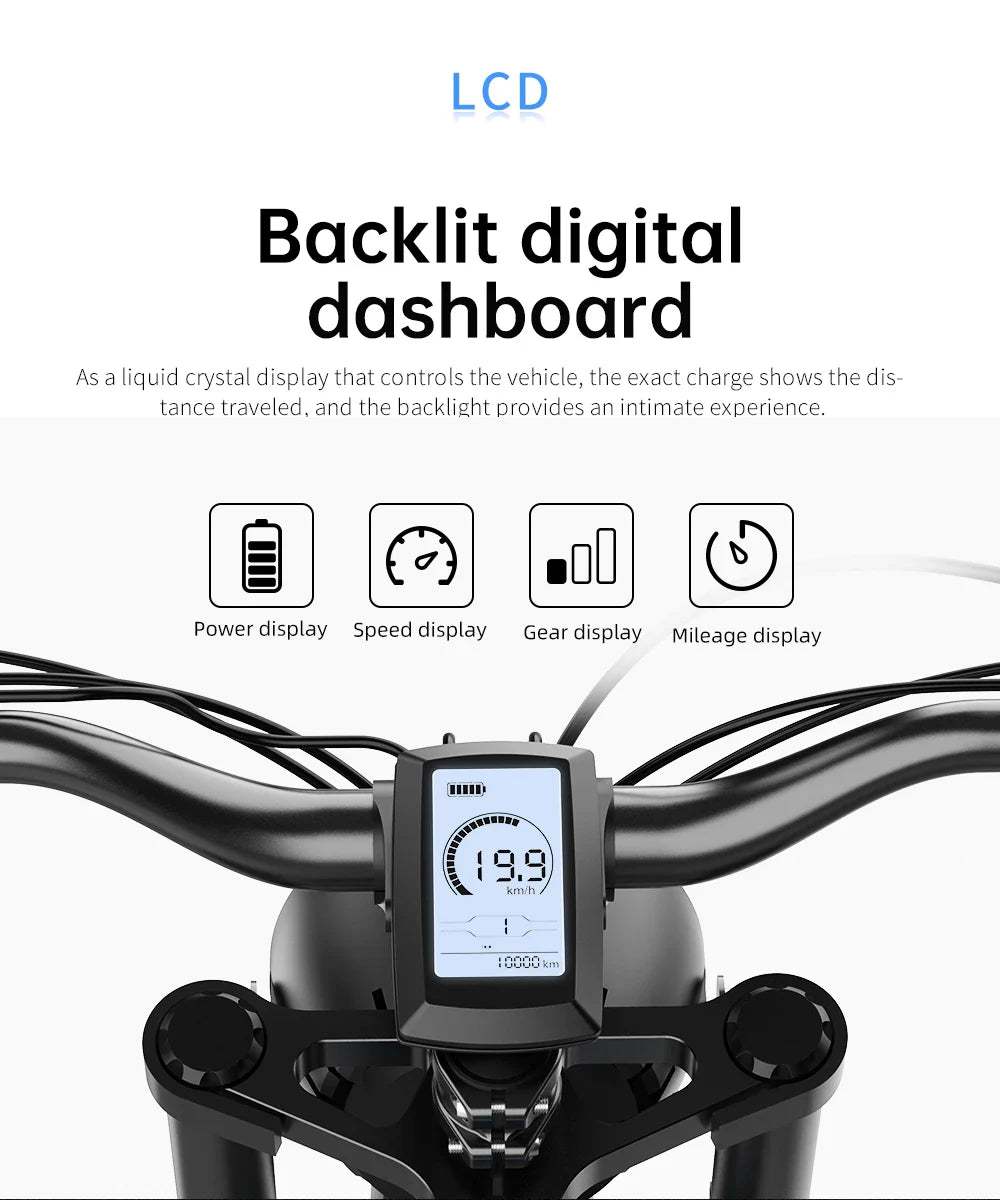 EKX T1 1000W Fat Tire Electric Bike – 48V 20Ah