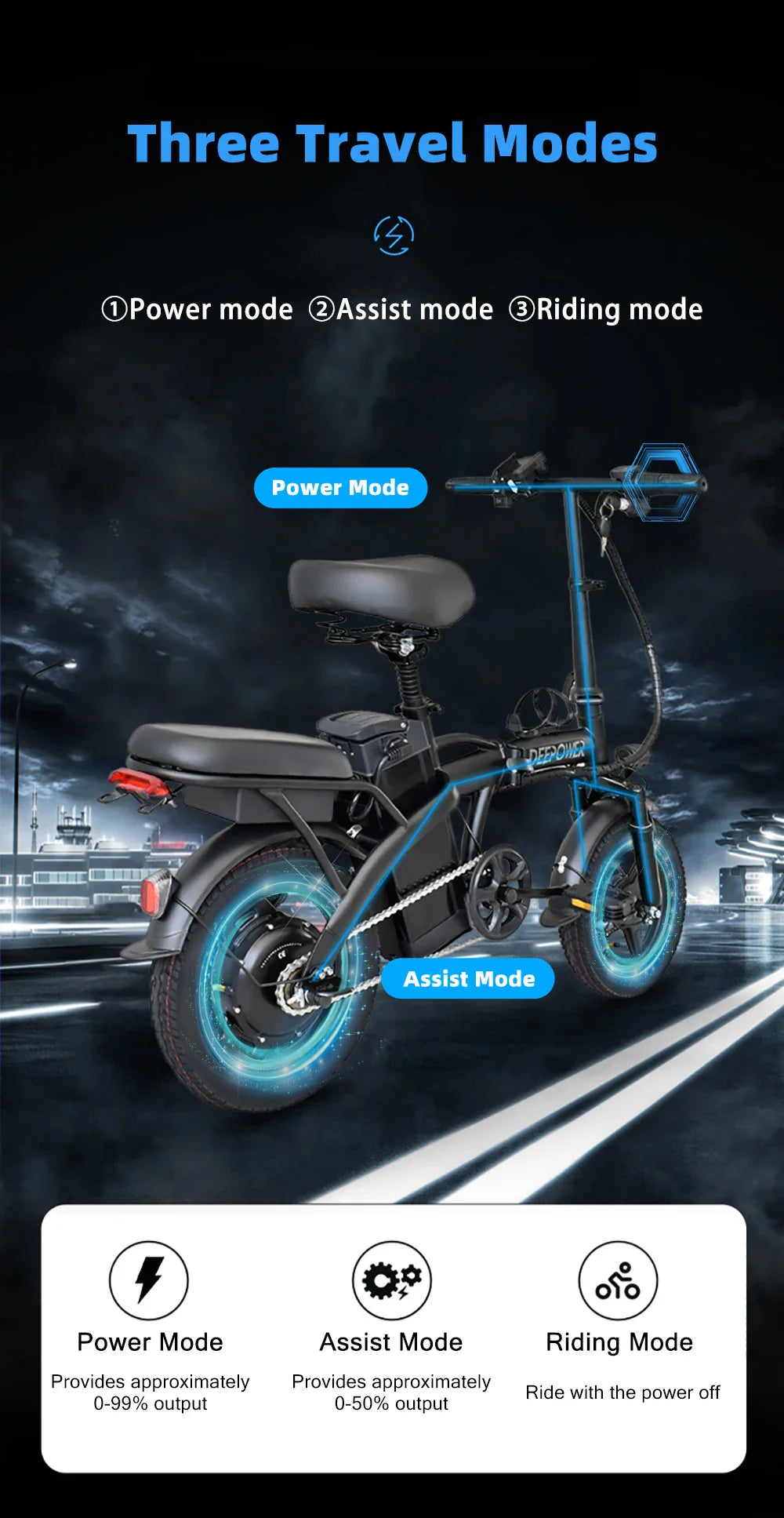 ZPW Folding Fat Tire Electric Bike