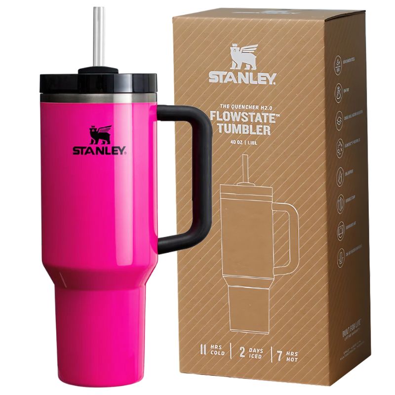 Stanley Tumbler With Handle and Straw Lids Stainless Steel (40oz)