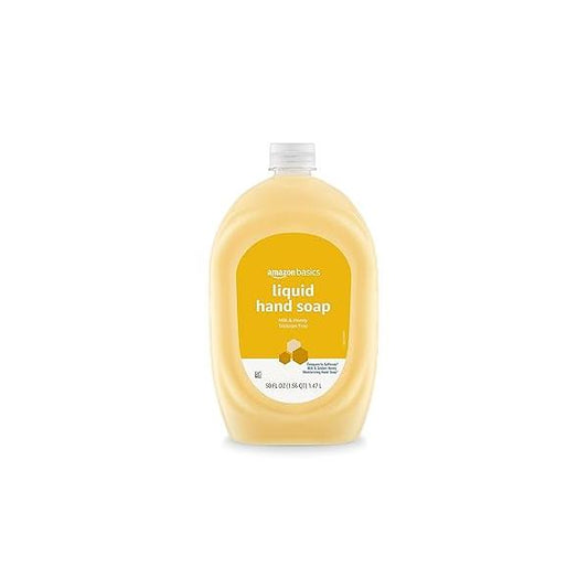 Amazon Basics Liquid Hand Soap Refill, Milk and Honey Scent, Triclosan-free, 50 Fluid Ounces, Pack of 1