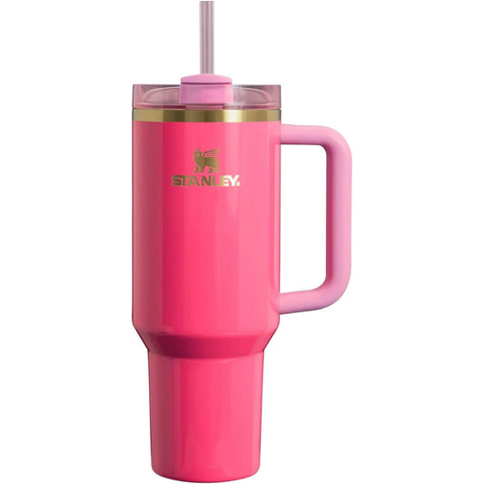 Stanley Cup 40oz with handle Stainless Steel ( Pink Parade) + Silicone 3pcs + 2 Extra straws