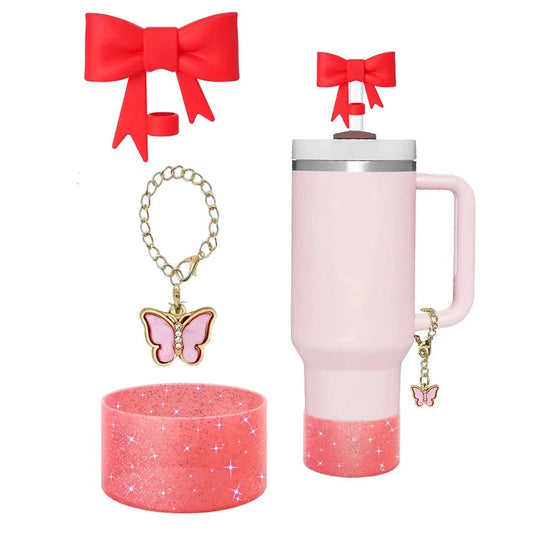 Butterfly Glitter Tumbler Accessories Kit